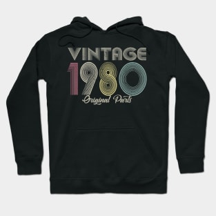 Vintage 1980 Original Part Men Women 40 Birthday Gift Hoodie